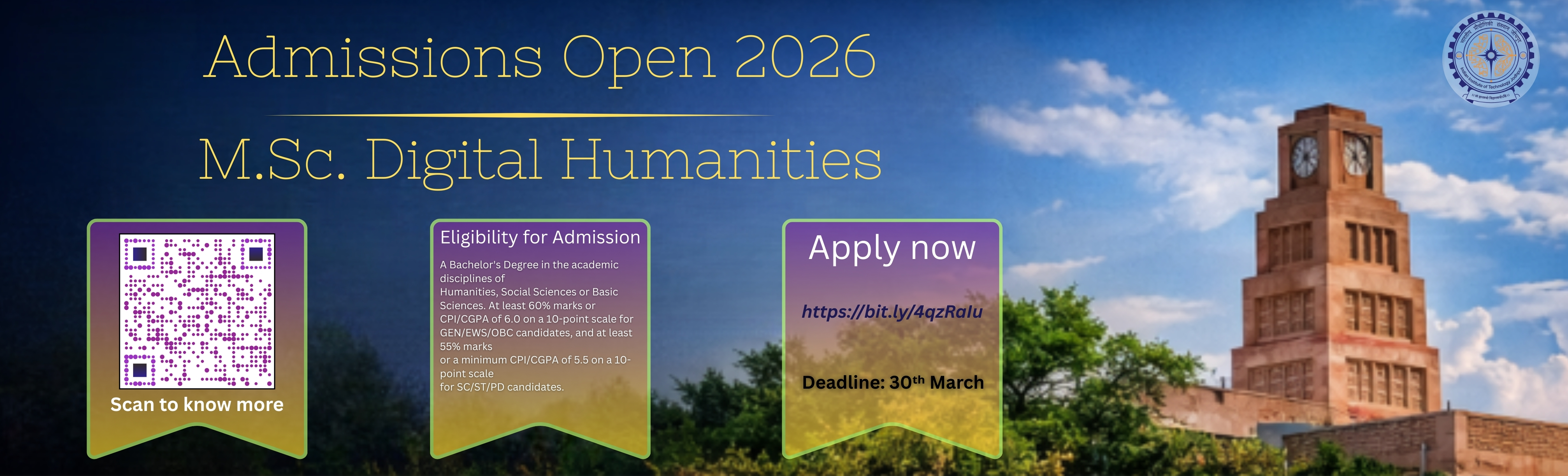 Admission to MSc Digital Humanities 2026-27