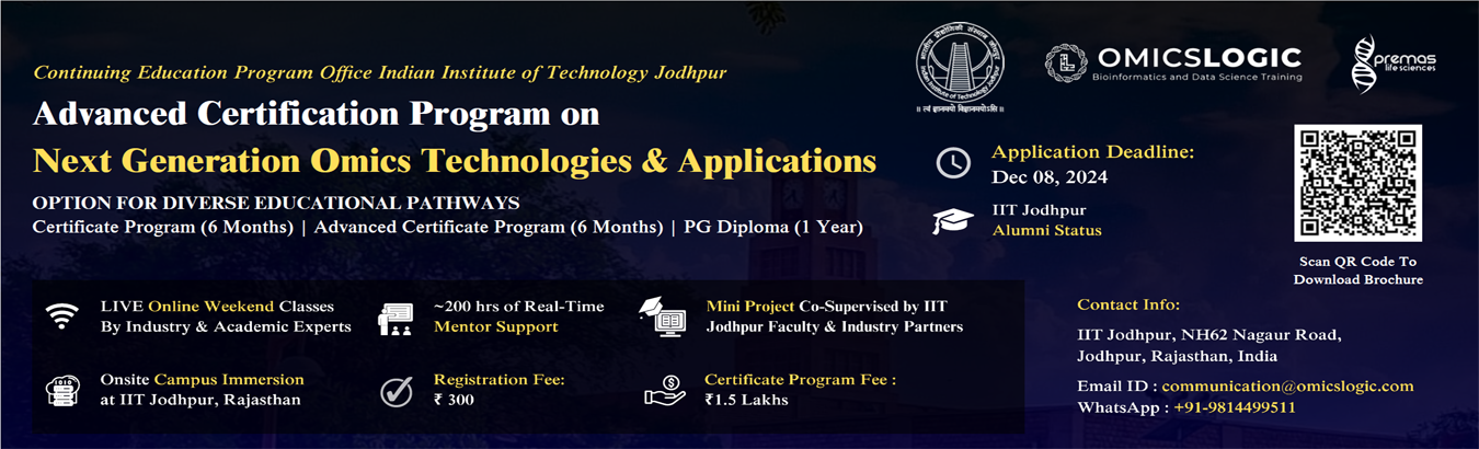 Advanced Certificate Program in Next Generation OMICS Technologies 