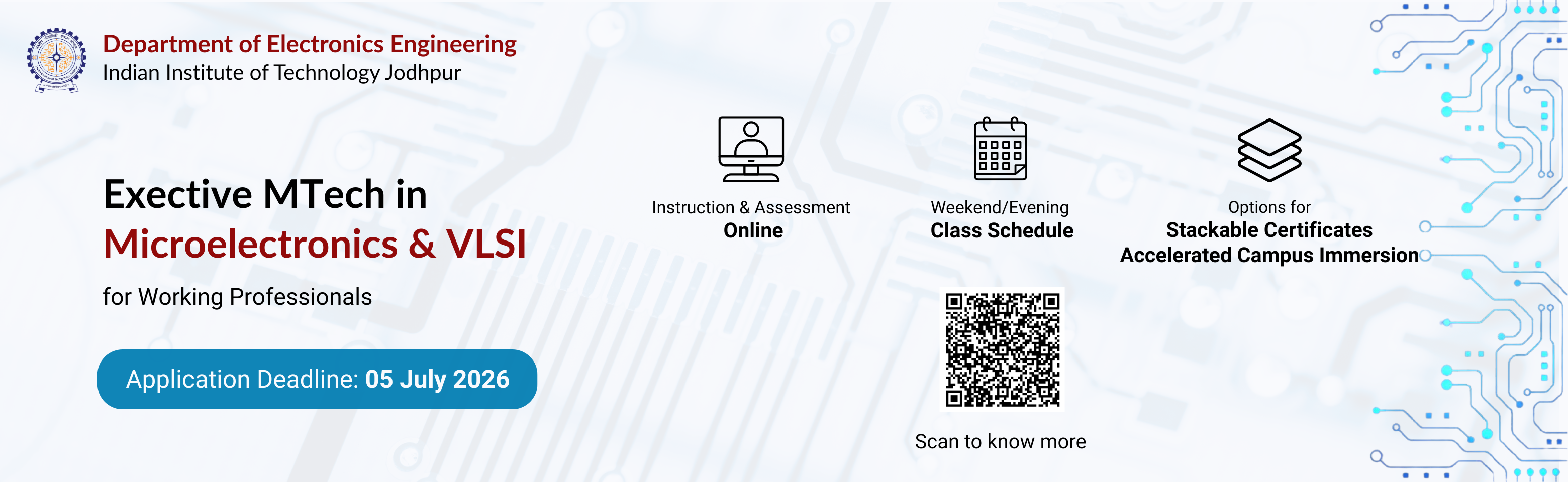  Executive M.Tech. in Micro-Electronics & VLSI for Working 