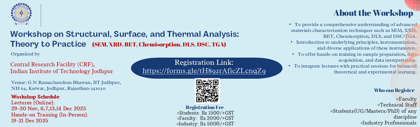 CRF Workshop on Structural, Surface, Thermal Analysis, and Theory to Practice